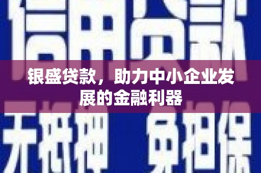 庐江银盛贷款，助力中小企业发展的金融利器