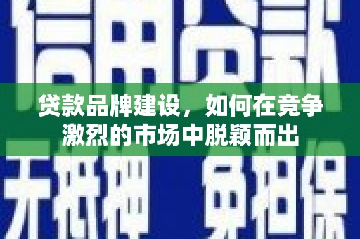 庐江贷款品牌建设，如何在竞争激烈的市场中脱颖而出