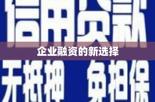 庐江企业融资的新选择