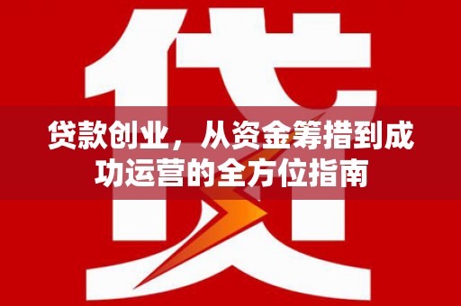 庐江贷款创业，从资金筹措到成功运营的全方位指南