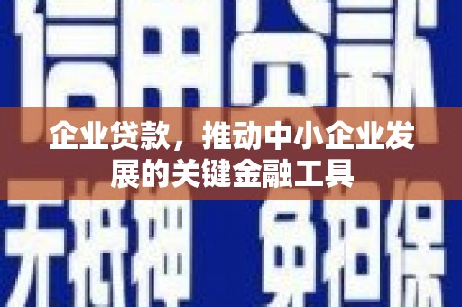 庐江企业贷款，推动中小企业发展的关键金融工具