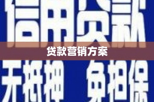 庐江贷款营销方案