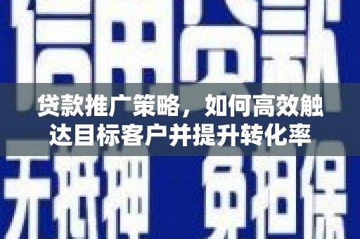 庐江贷款推广策略，如何高效触达目标客户并提升转化率