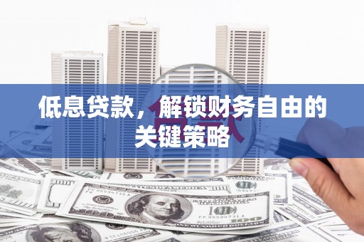 庐江低息贷款，解锁财务自由的关键策略