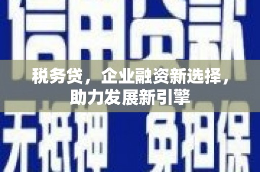 庐江税务贷，企业融资新选择，助力发展新引擎
