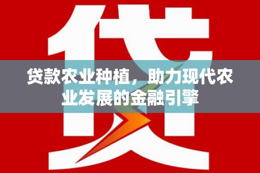 庐江贷款农业种植，助力现代农业发展的金融引擎
