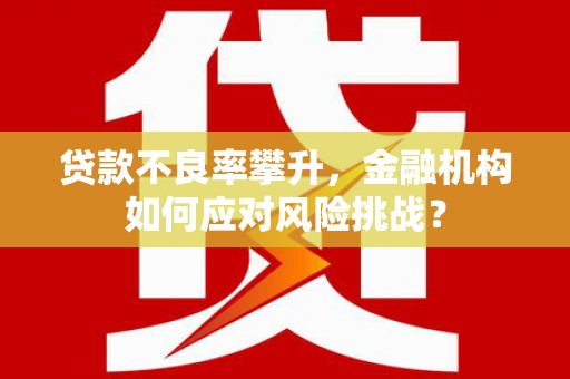 庐江贷款不良率攀升，金融机构如何应对风险挑战？
