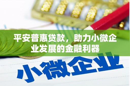 庐江平安普惠贷款，助力小微企业发展的金融利器