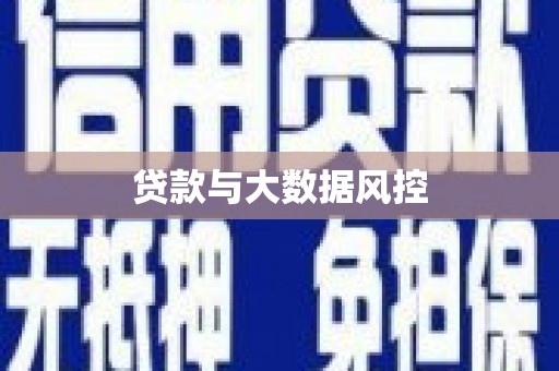 庐江贷款与大数据风控